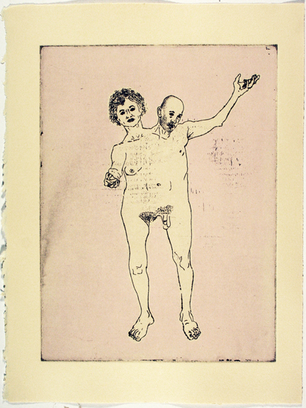 Parasitic Twins etching and serigraph enlarged